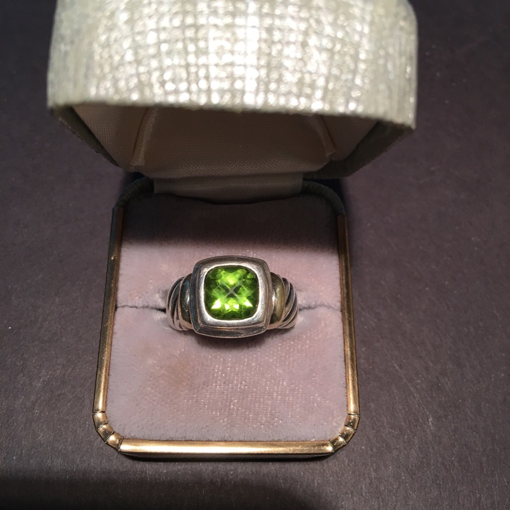 David Yurman Peridot sterling/14K sz 5
